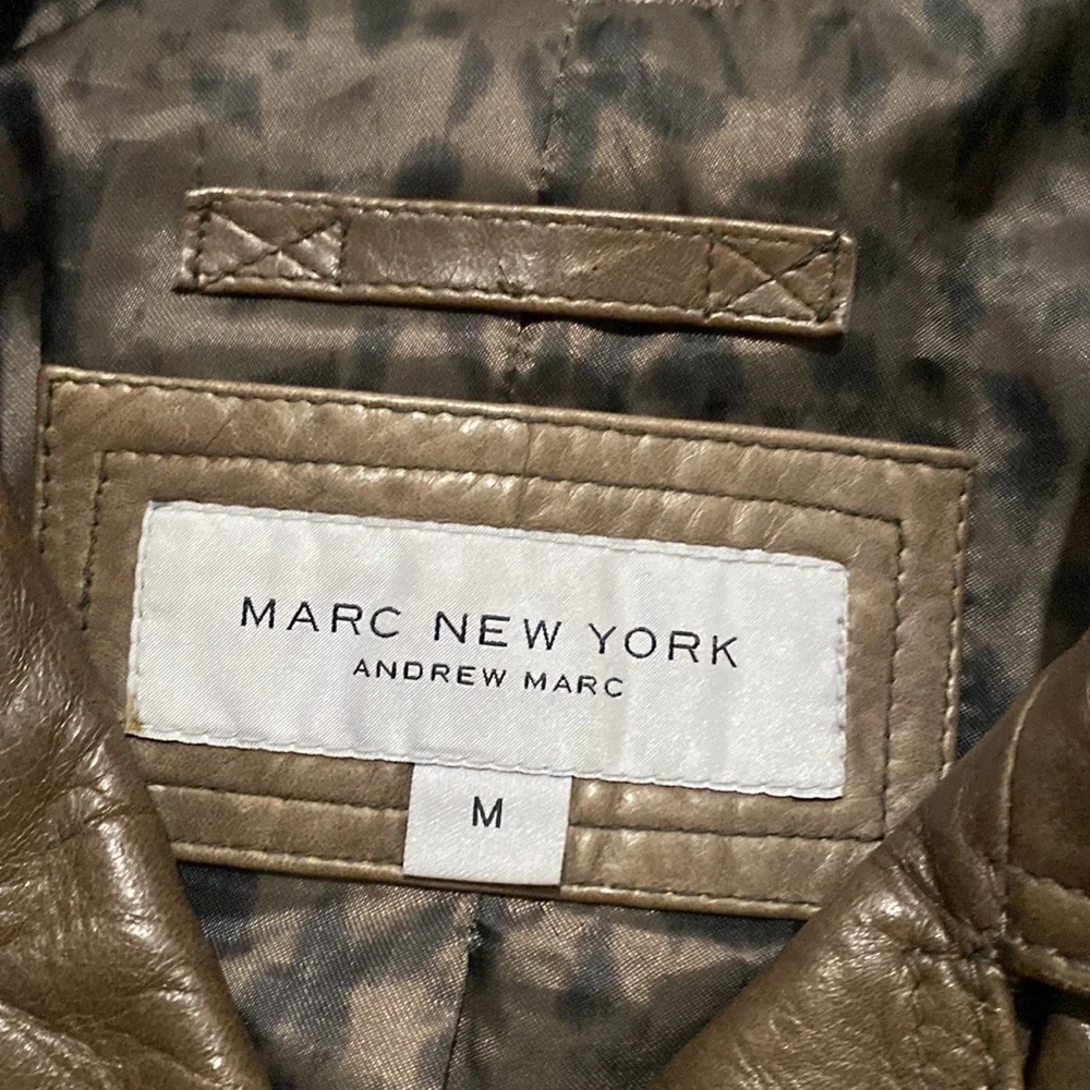 Marc New York by Andrew Marc leather green jacket
